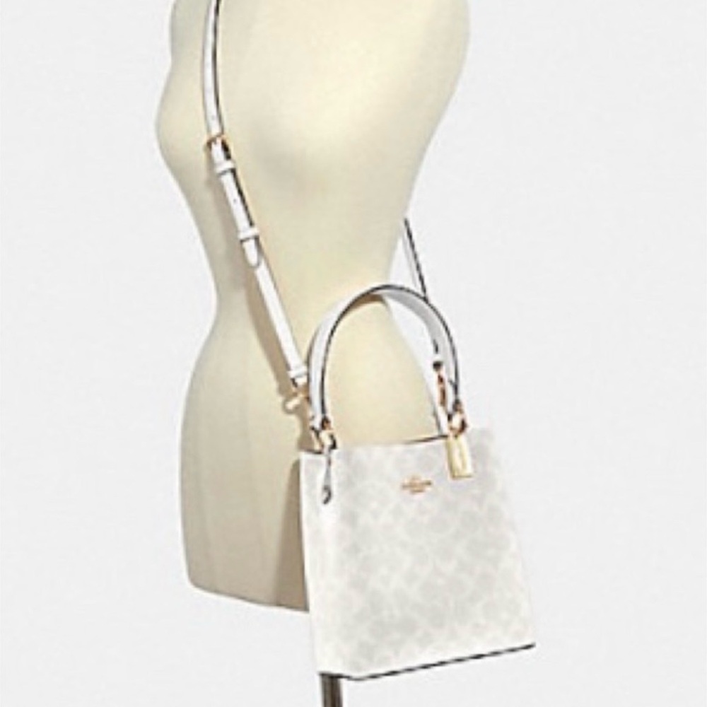 COACH Town Bucket Bag In Glacier White Signature Canvas - Picture 9 of 9